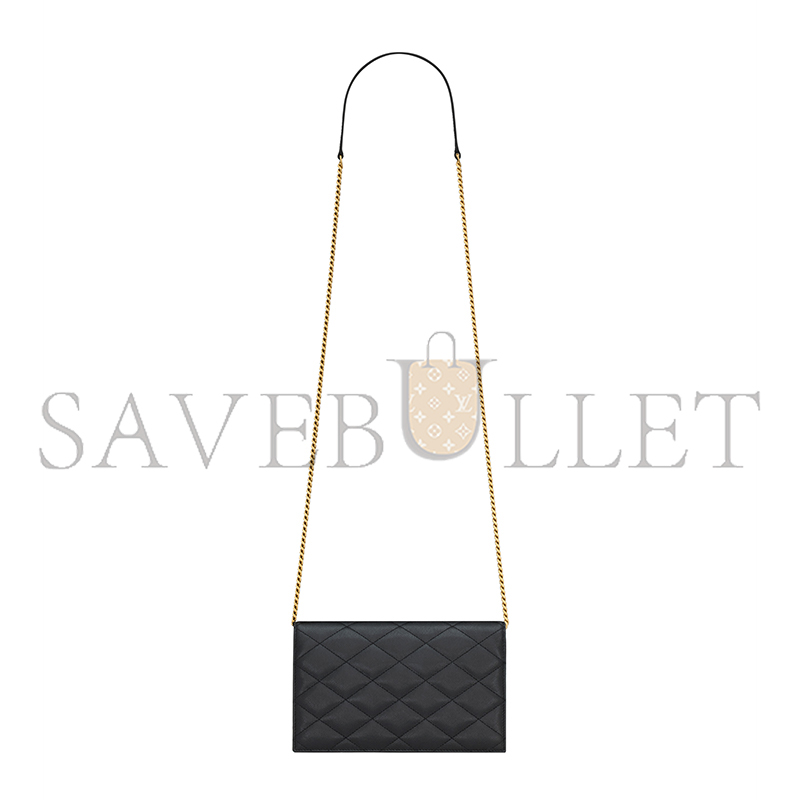 YSL PARIS CHAIN WALLET IN GRAIN DE POUDRE LEATHER 871149AAGOZ1000 (20*13*5cm)